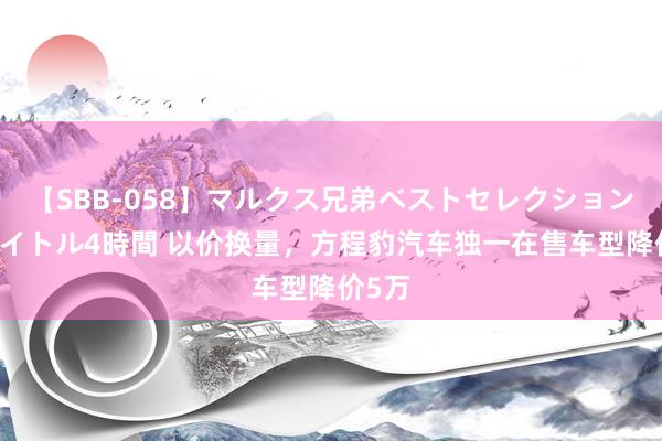 【SBB-058】マルクス兄弟ベストセレクション50タイトル4時間 以价换量，方程豹汽车独一在售车型降价5万