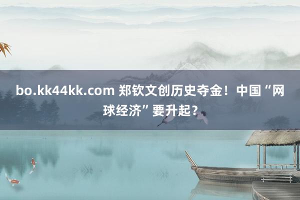 bo.kk44kk.com 郑钦文创历史夺金！中国“网球经济”要升起？