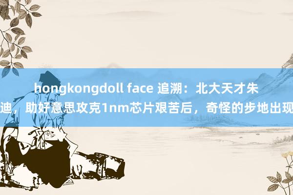 hongkongdoll face 追溯：北大天才朱佳迪，助好意思攻克1nm芯片艰苦后，奇怪的步地出现了