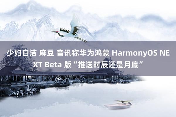 少妇白洁 麻豆 音讯称华为鸿蒙 HarmonyOS NEXT Beta 版“推送时辰还是月底”