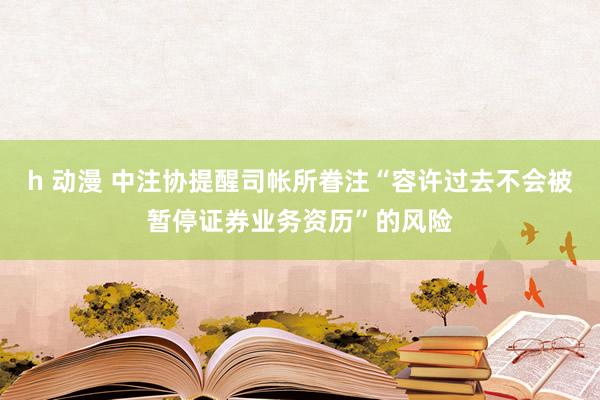 h 动漫 中注协提醒司帐所眷注“容许过去不会被暂停证券业务资历”的风险