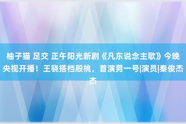 柚子猫 足交 正午阳光新剧《凡东说念主歌》今晚央视开播！王骁搭档殷桃，首演男一号|演员|秦俊杰